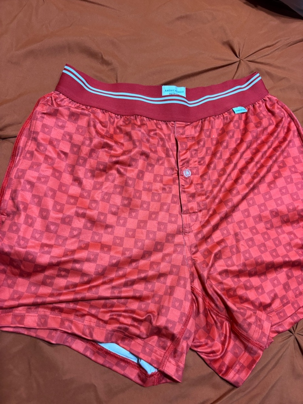American Eagle Outfitters Red Checker Plaid Boxer Briefs